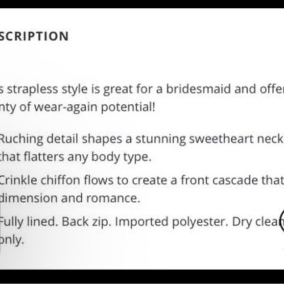 David's Bridal Short Strapless Crinkle Chiffon Dress-Apple Red Sz 8 - Picture 5 of 6